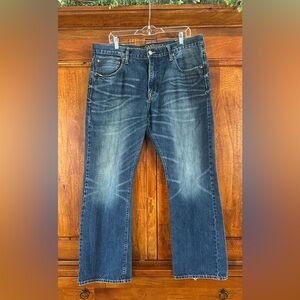 American Eagle Outfitters Men's Faded Blue Straight Jeans